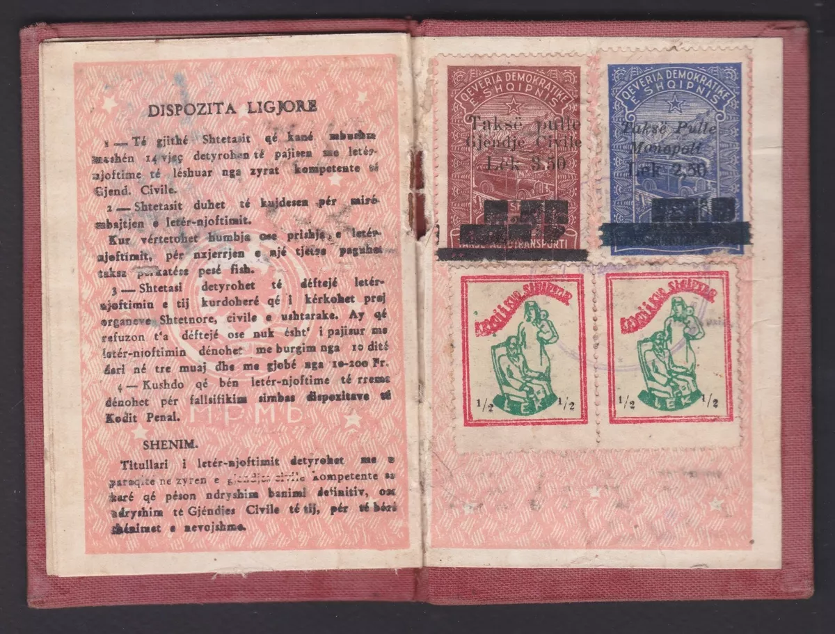 Albania id card front and back
