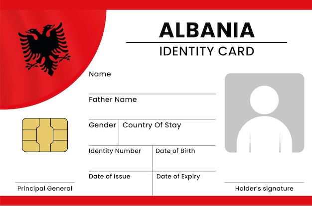 Albania id card front and back