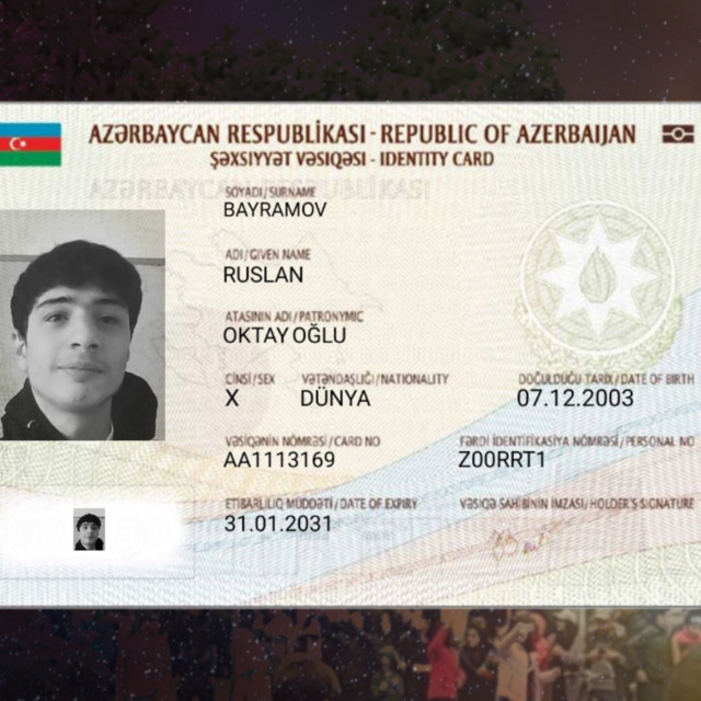 Azerbaijan id card front and back