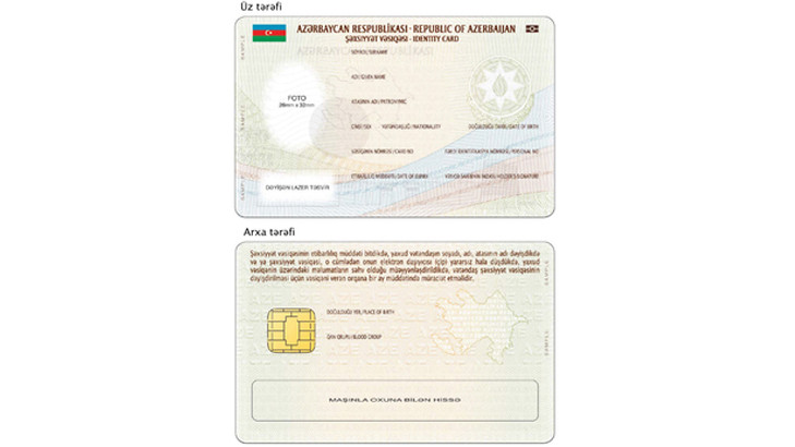 Azerbaijan id card front and back