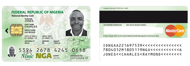 Bahamas id card front and back