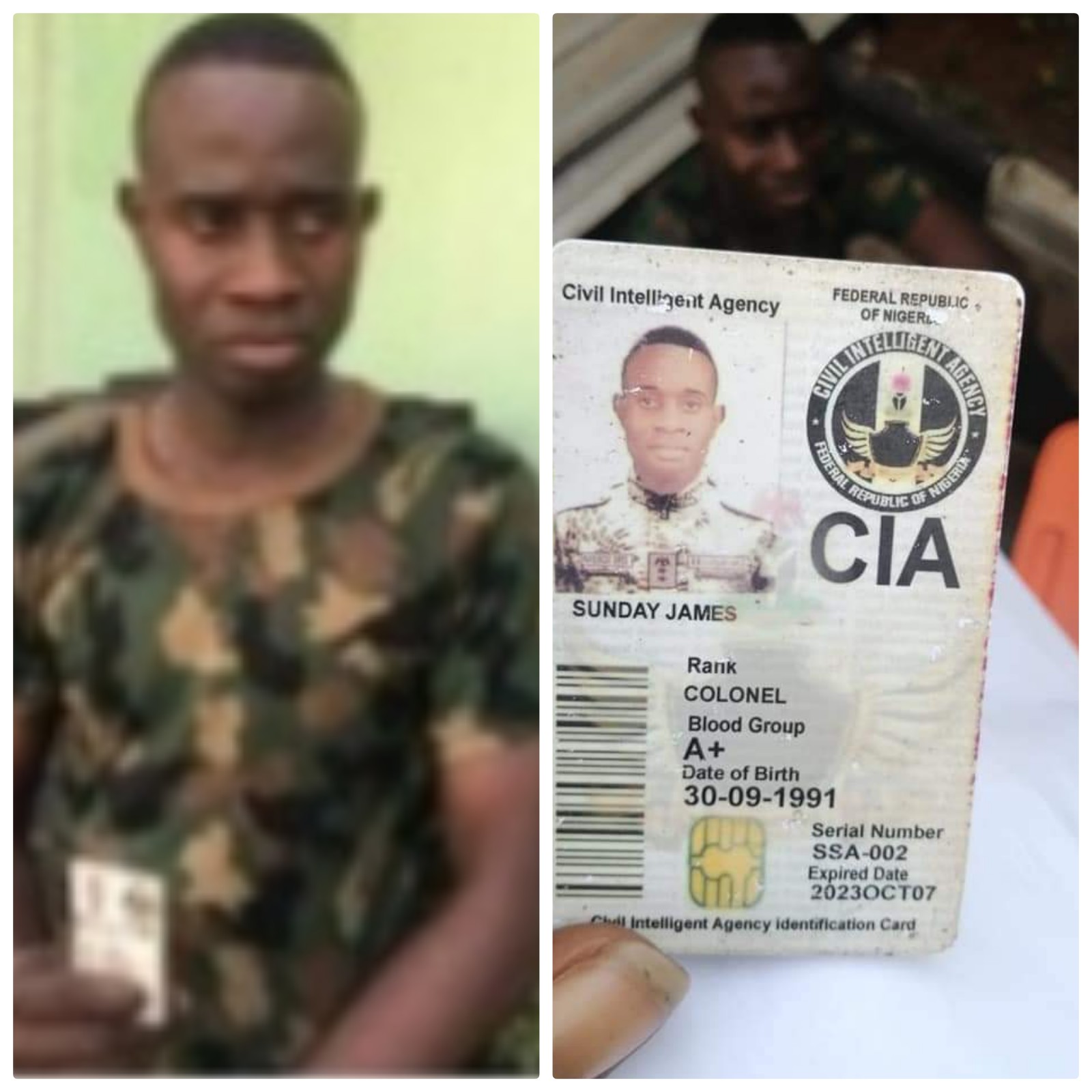 Benin fake id card