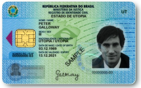 Brazil id card front and back