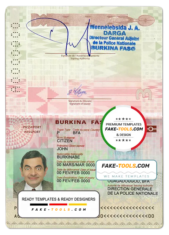 Burkina Faso fake id card