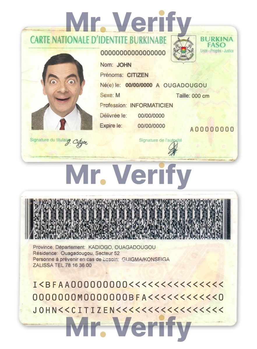 Burkina Faso fake id card