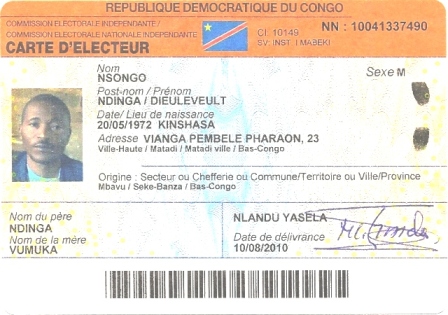 Congo id card templates