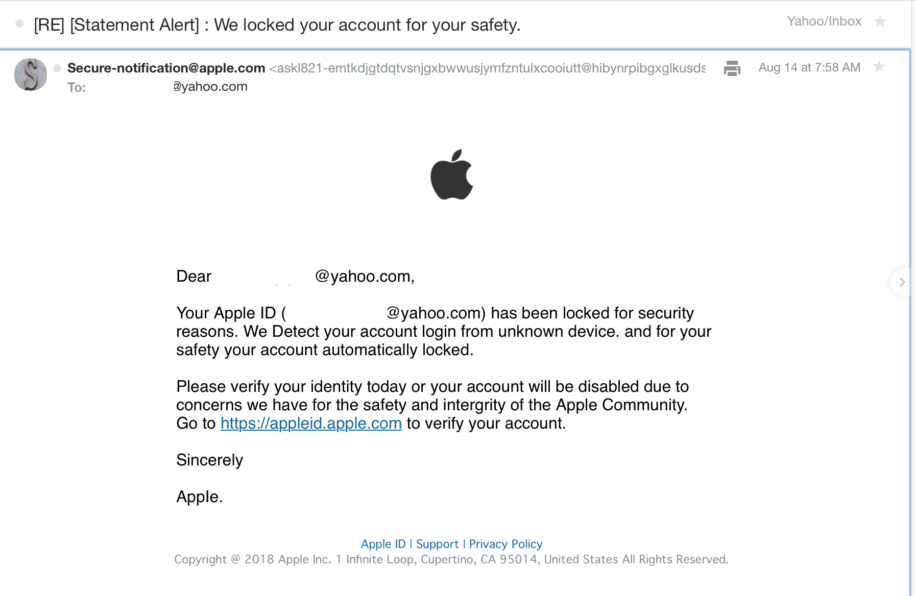 fake apple id