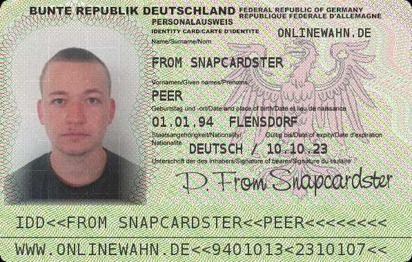 Germany id card front and back