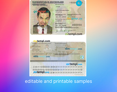 Germany id card templates