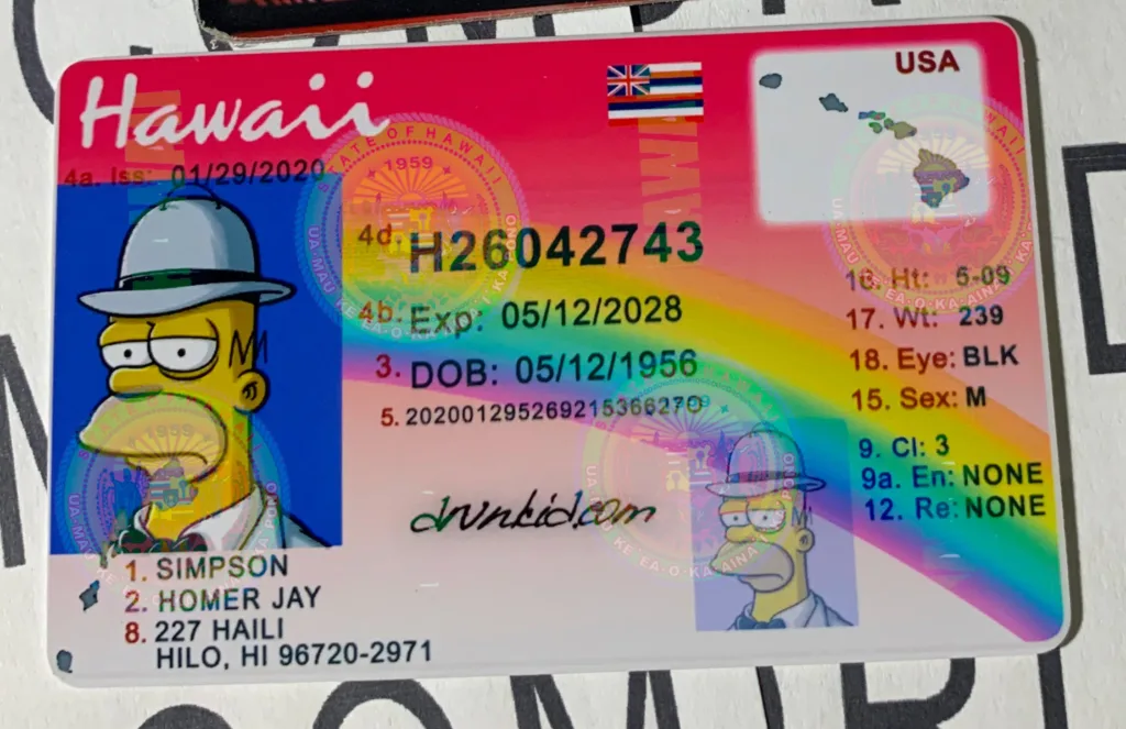 Hawaii Id Card Templates - Buy Scannable Fake Id - Fake ID Online