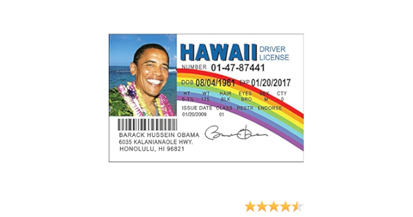 Hawaii id card templates