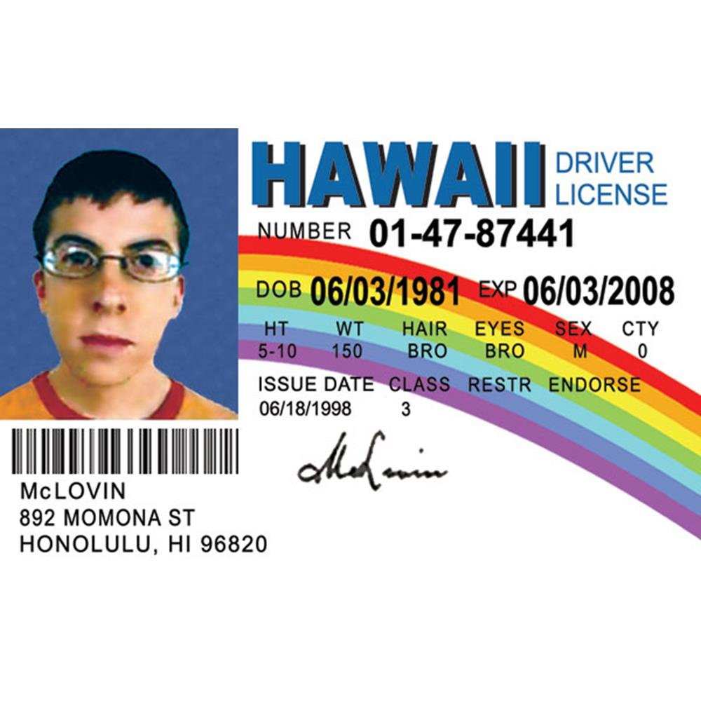 Hawaii id card templates