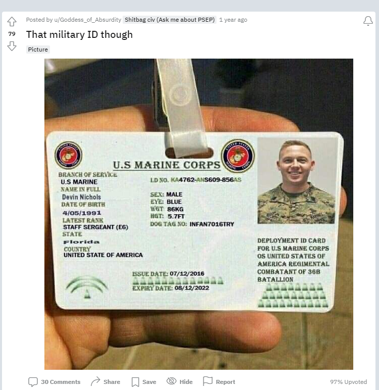 how to spot a fake military id card