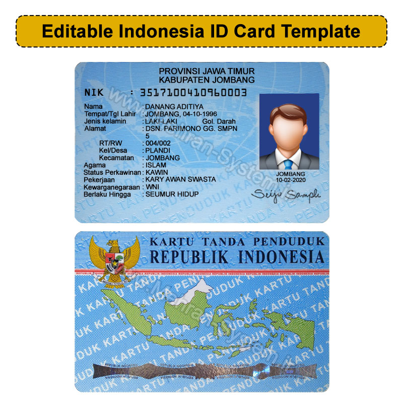 Indonesia id card templates