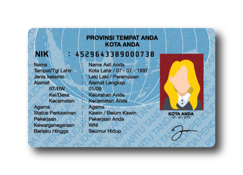 Indonesia id card templates