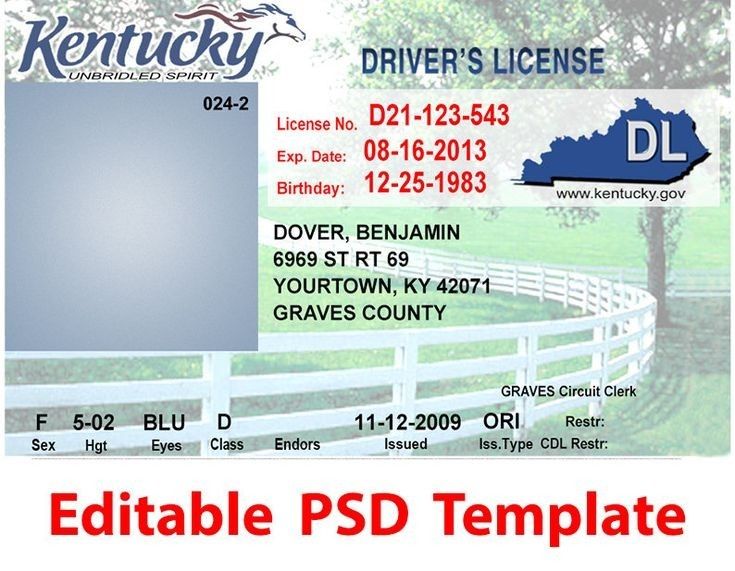 Kentucky id card templates