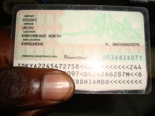 Kenya id card front and back