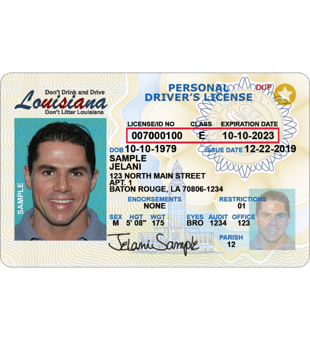 Louisiana fake id card