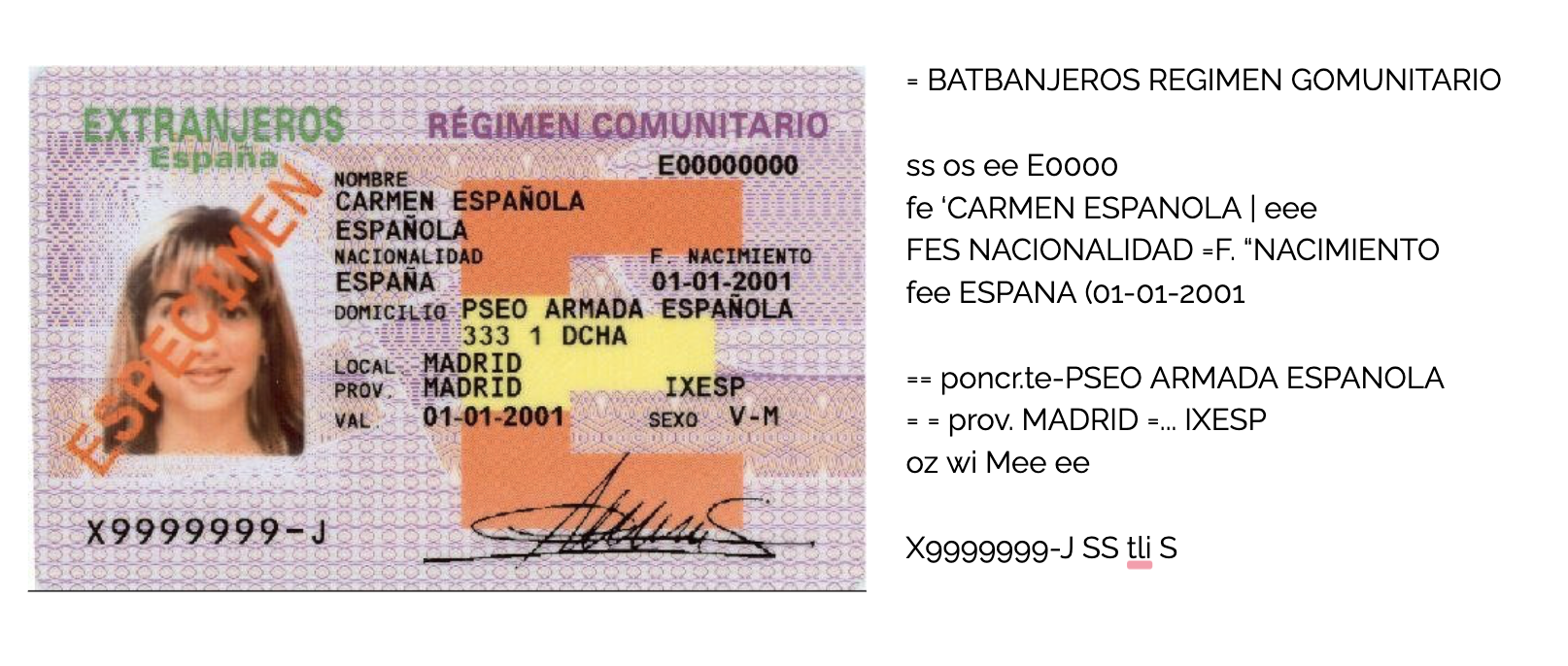 Madrid fake id card