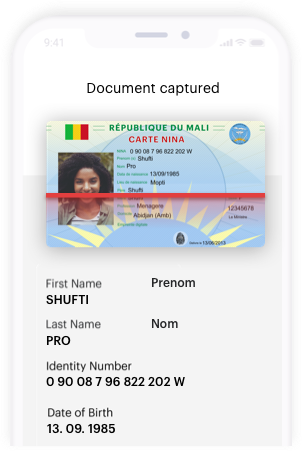 Mali fake id card