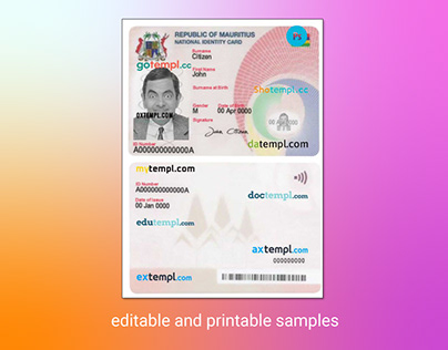 Mauritius fake id card