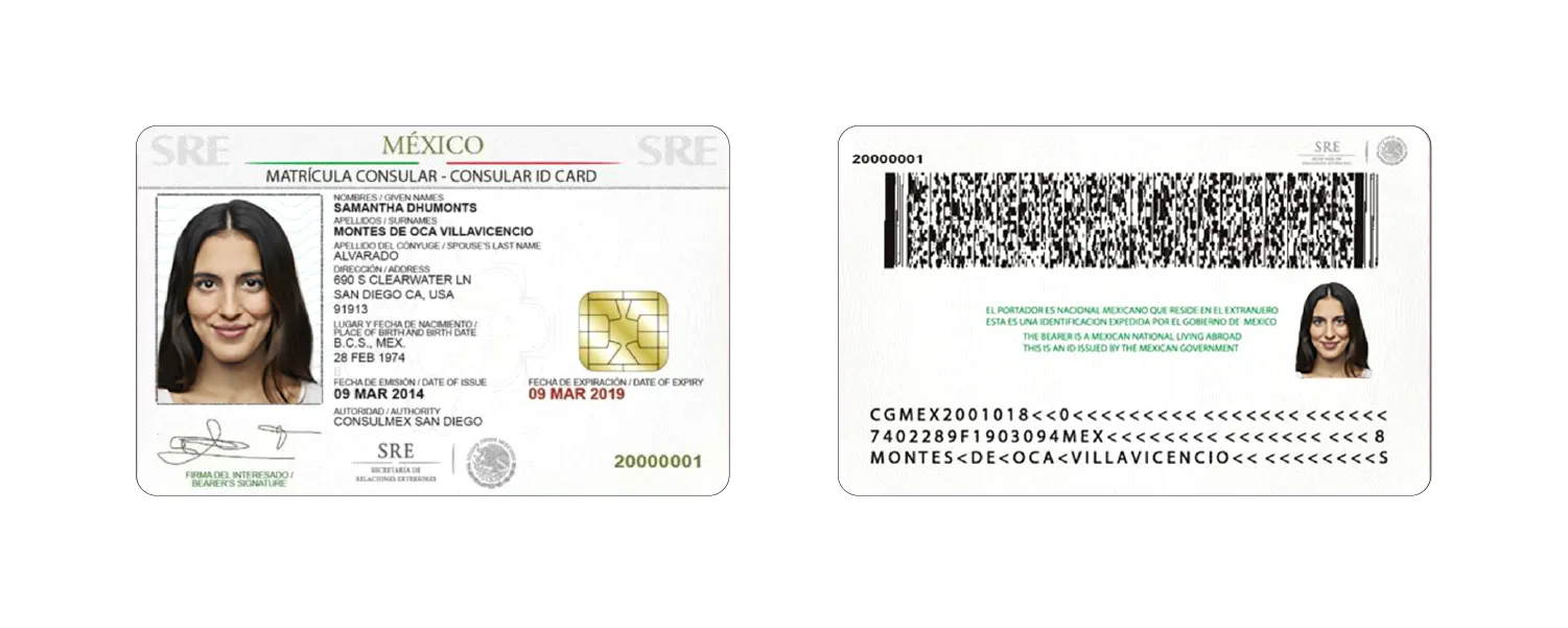 Mexico id card templates