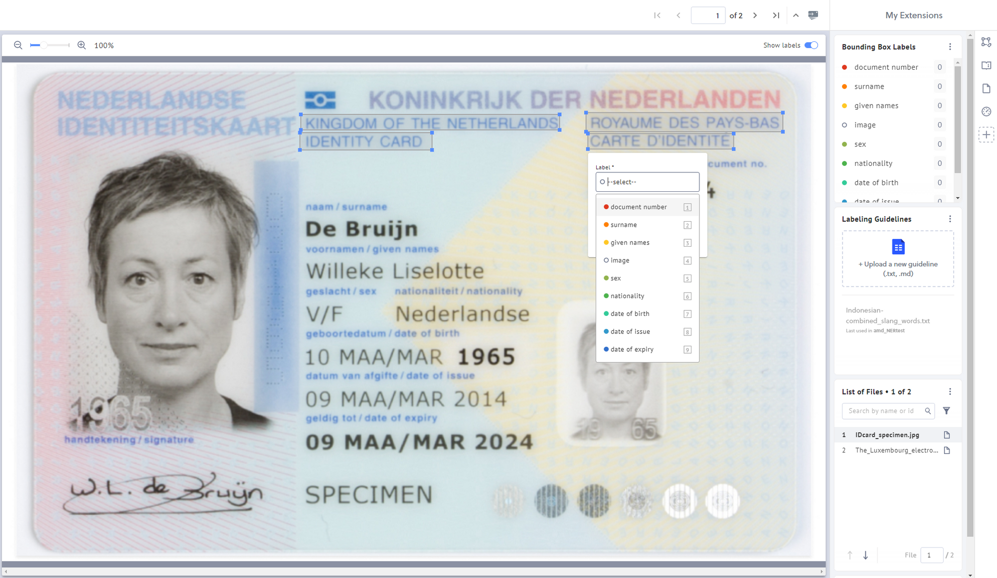 Netherlands id card templates