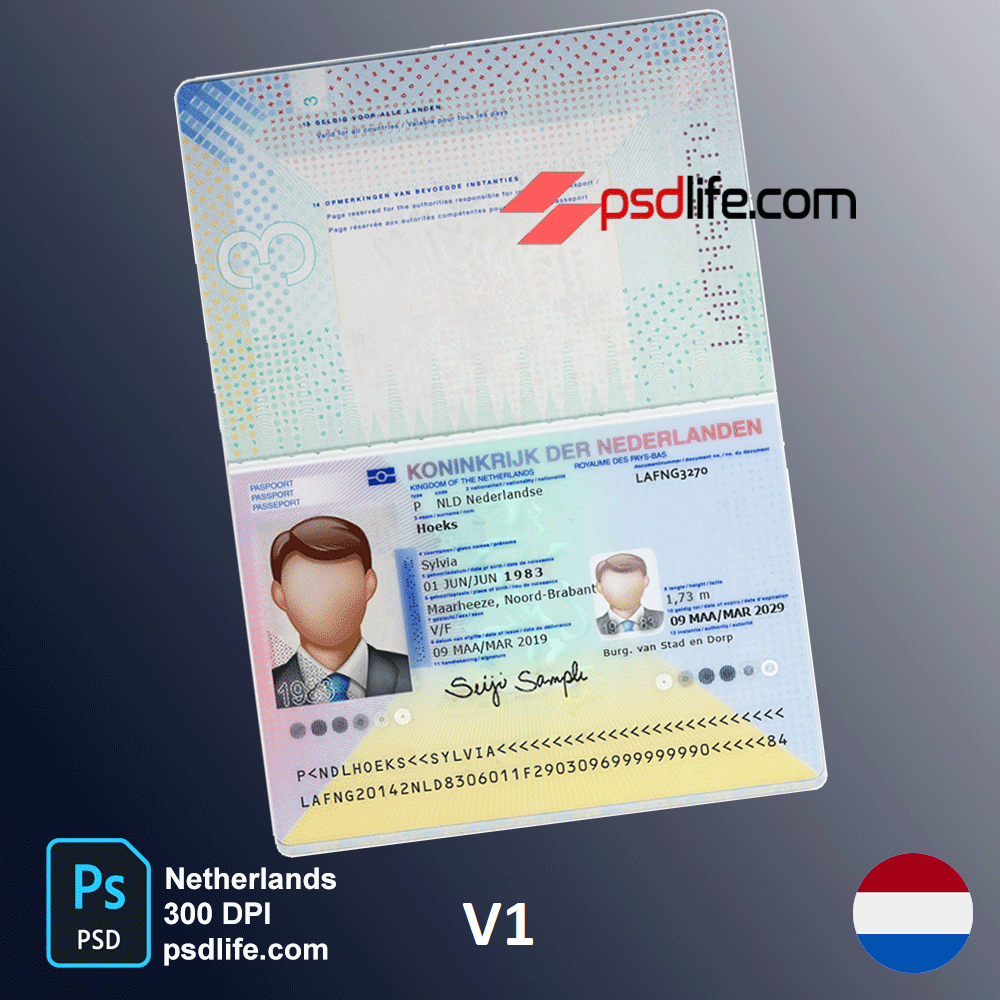 Netherlands id card templates