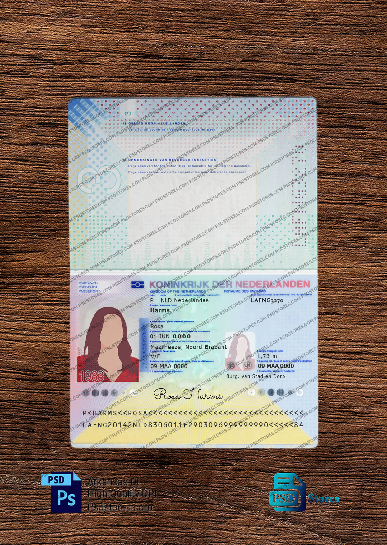 Netherlands id card templates