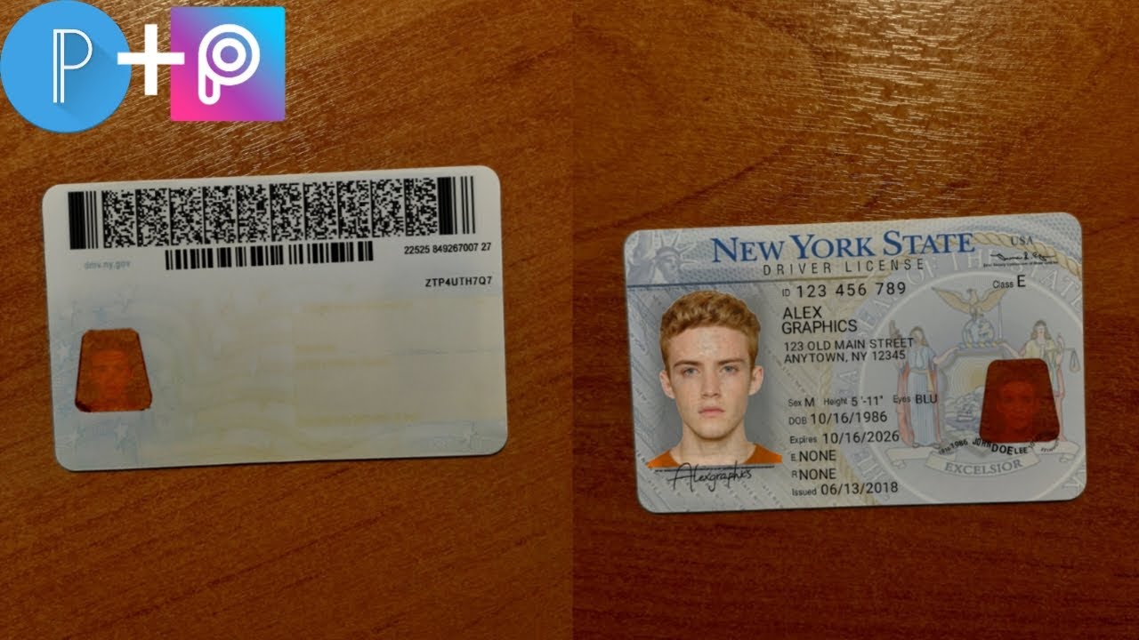 New York id card front and back