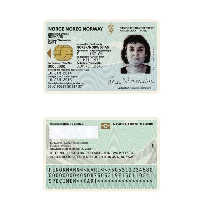 Norway id card templates