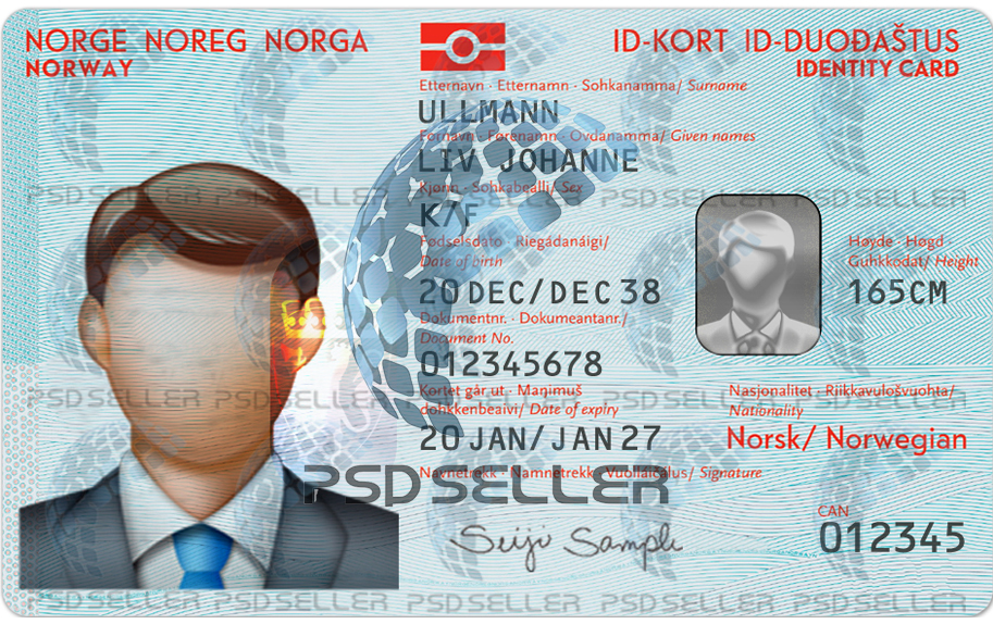 Norway id card templates