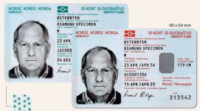 Norway id card templates