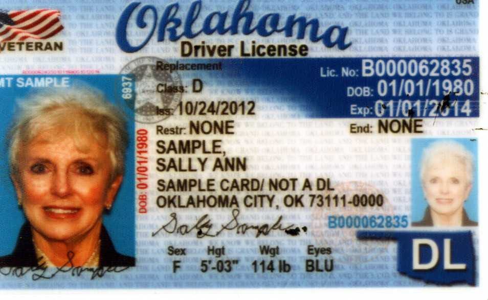 Oklahoma id card templates