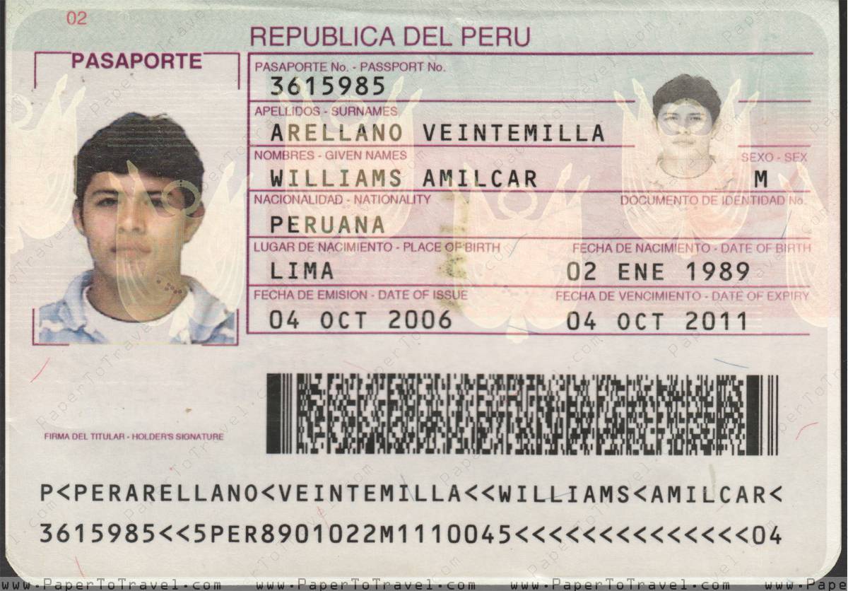 Peru passport