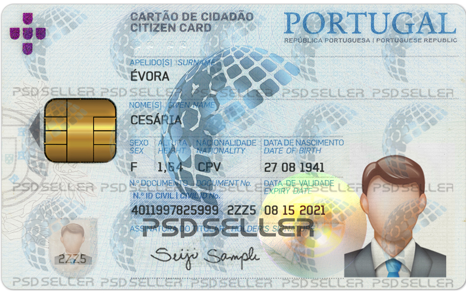 Portugal id card templates