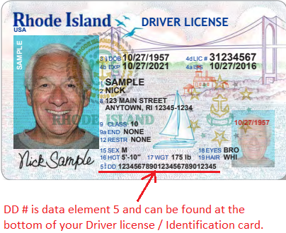 Rhode Island id card templates