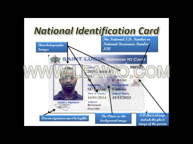 Saint Lucia id card templates