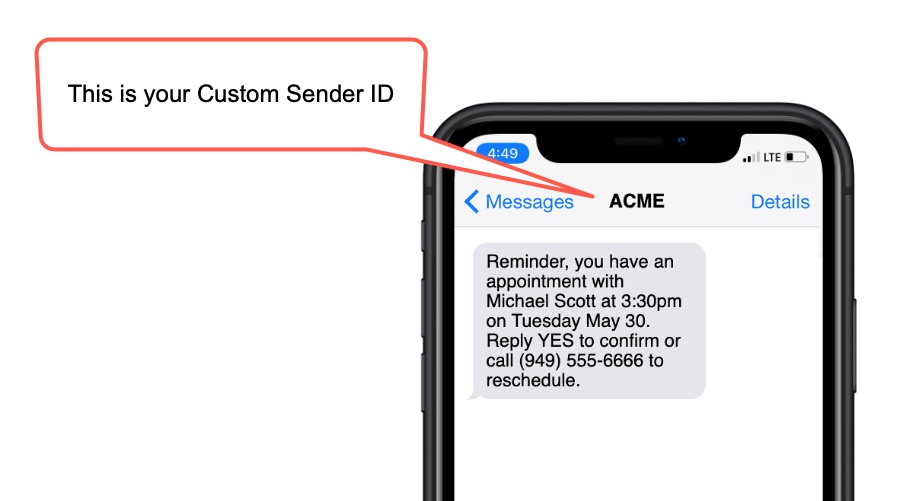 send sms fake sender id