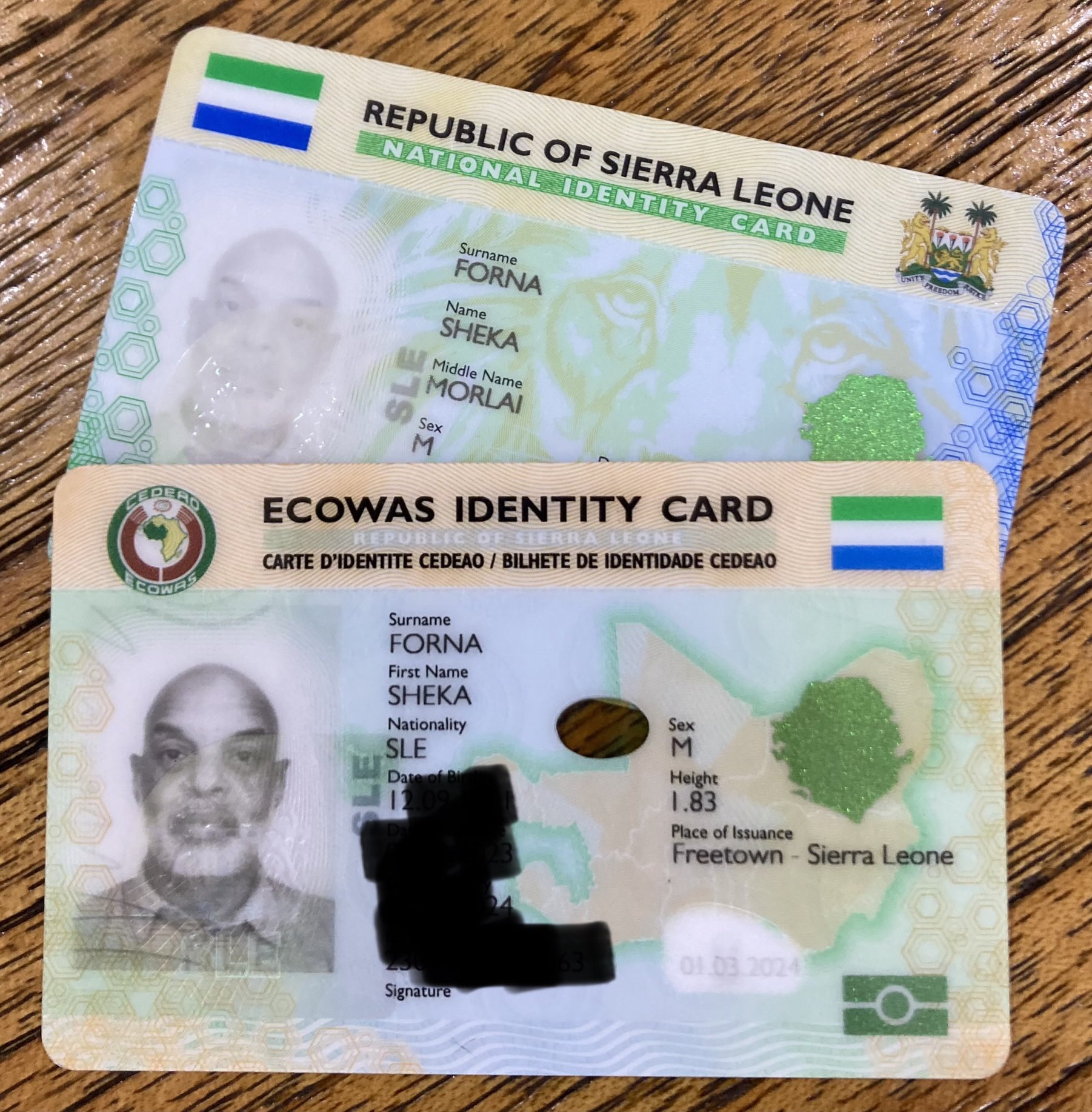 Sierra Leone fake id card