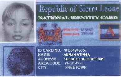 Sierra Leone fake id card