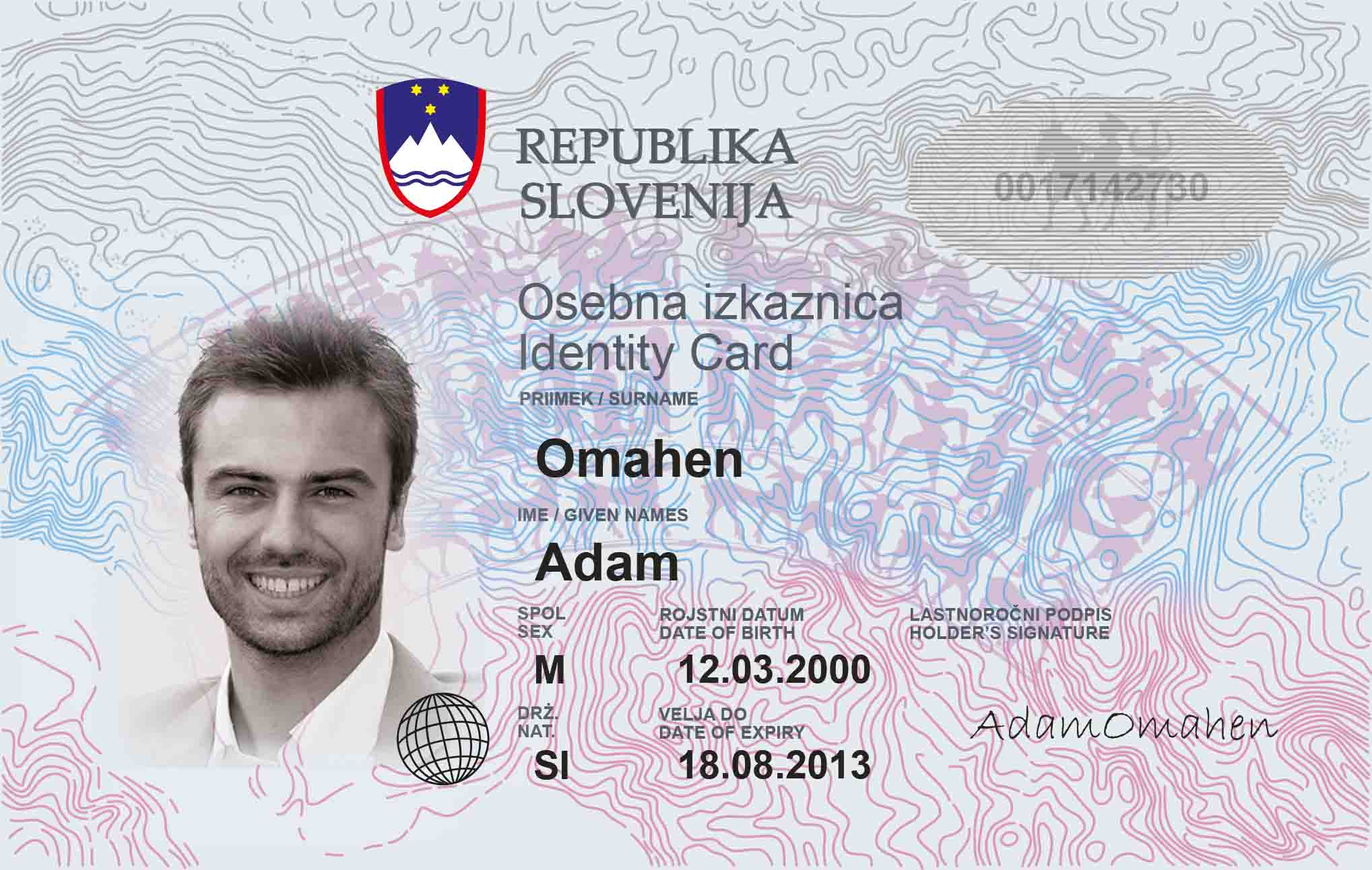 Slovenia id card templates