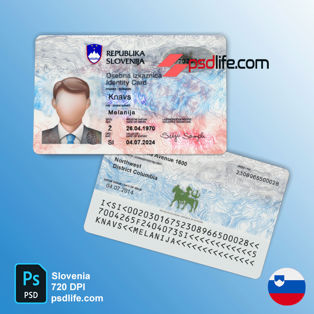 Slovenia id card templates