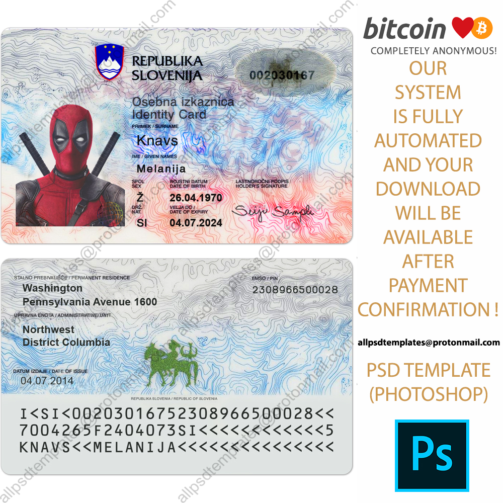 Slovenia id card templates