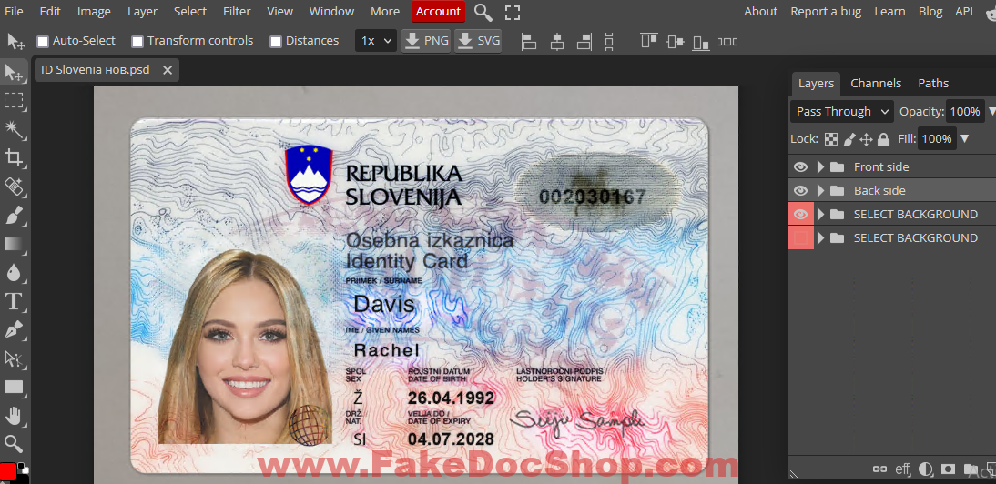 Slovenia id card templates