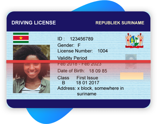 Suriname id card front and back