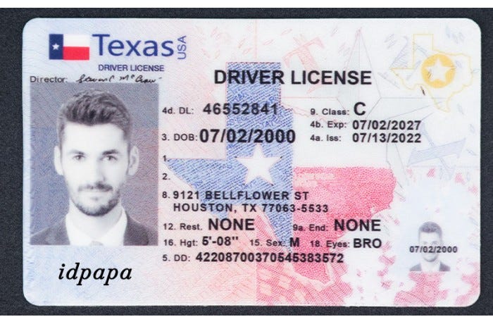 texas fake id vs real