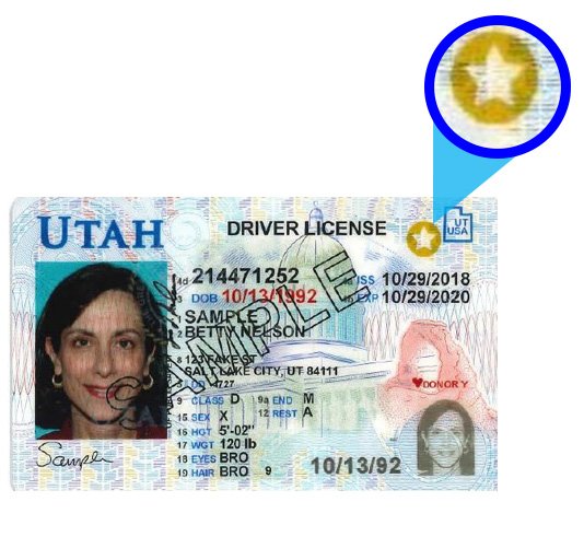 Utah id card front and back