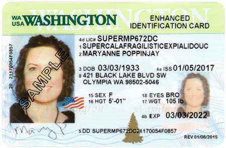 Washington id card templates