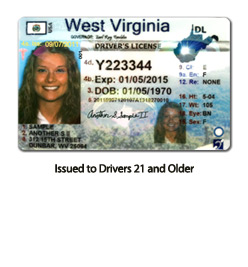 West Virginia id card front and back